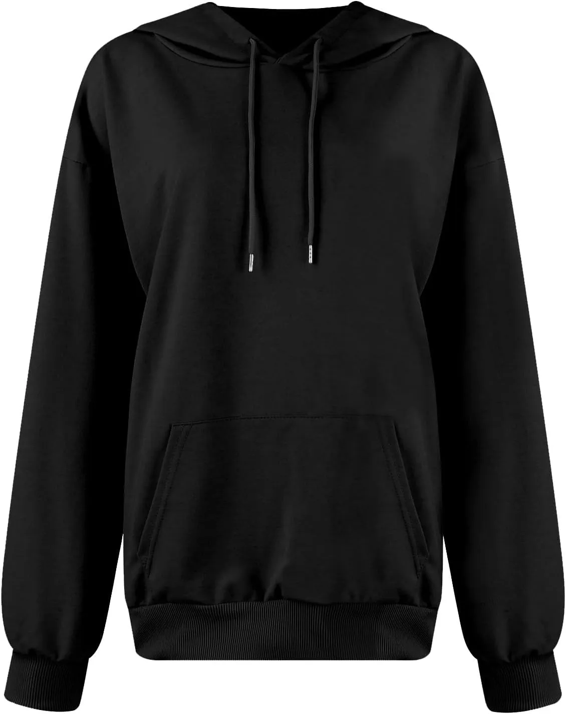 Women's Casual Hoodies Long Sleeve Solid Lightweight Pullover Tops Loose Comfy Sweatshirt with Pocket