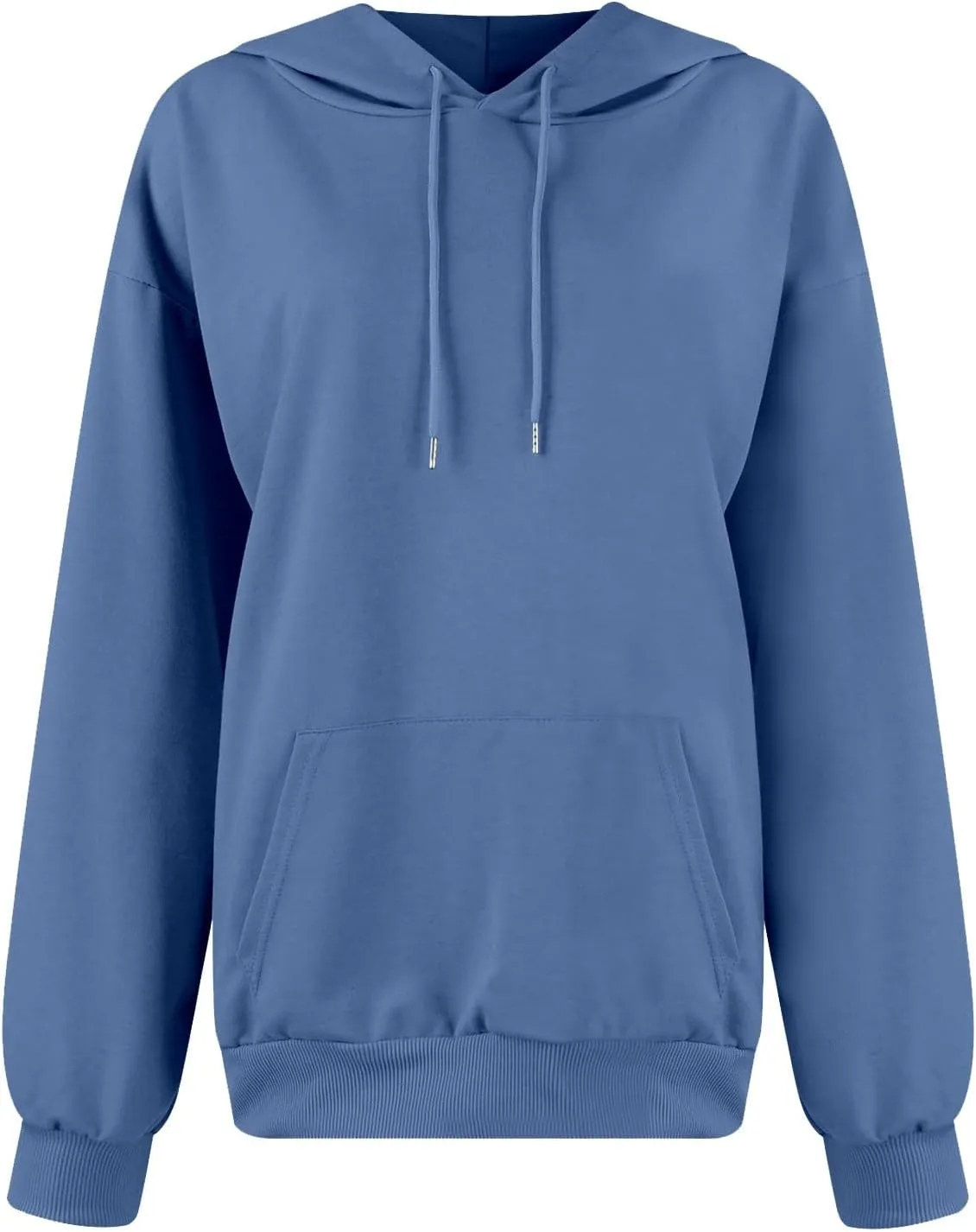 Women's Casual Hoodies Long Sleeve Solid Lightweight Pullover Tops Loose Comfy Sweatshirt with Pocket