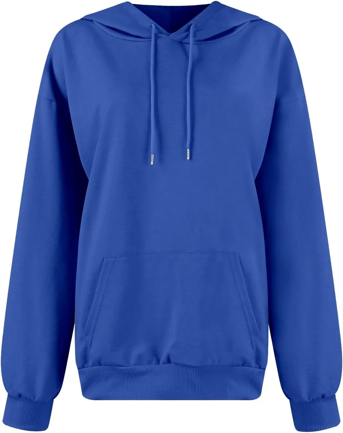 Women's Casual Hoodies Long Sleeve Solid Lightweight Pullover Tops Loose Comfy Sweatshirt with Pocket