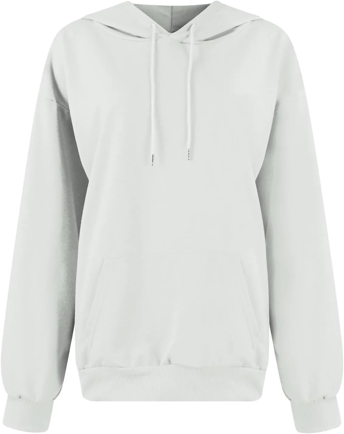 Women's Casual Hoodies Long Sleeve Solid Lightweight Pullover Tops Loose Comfy Sweatshirt with Pocket