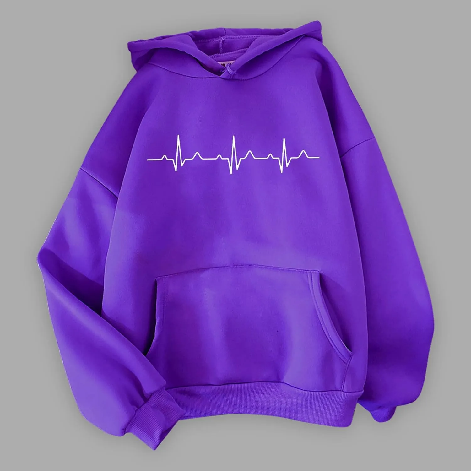 Women's Casual Hoodies Long Sleeve Women'S Heartbeat Pattern Printed Hoodie Hoodie Drawstring Loose Available in
