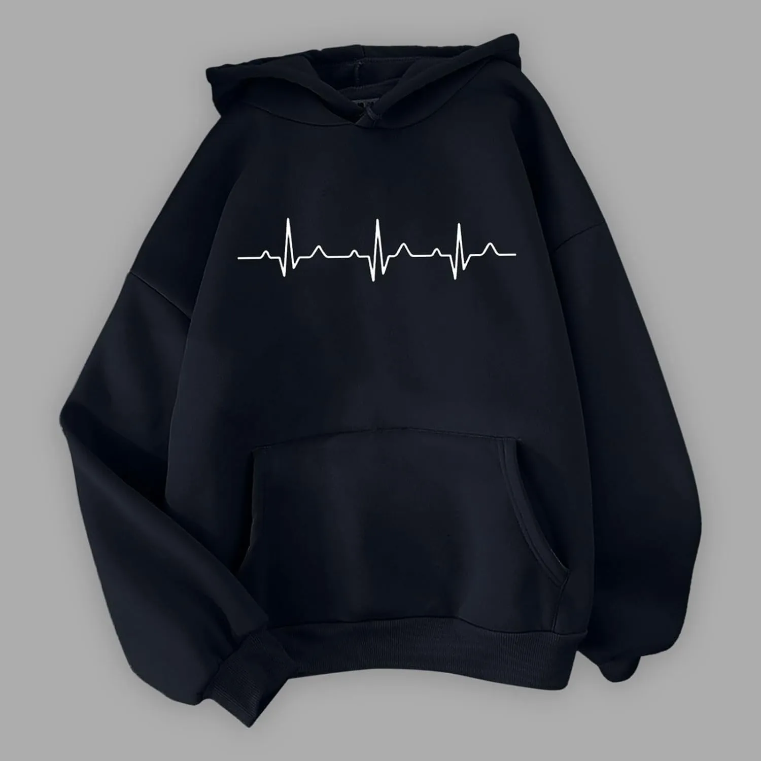 Women's Casual Hoodies Long Sleeve Women'S Heartbeat Pattern Printed Hoodie Hoodie Drawstring Loose Available in