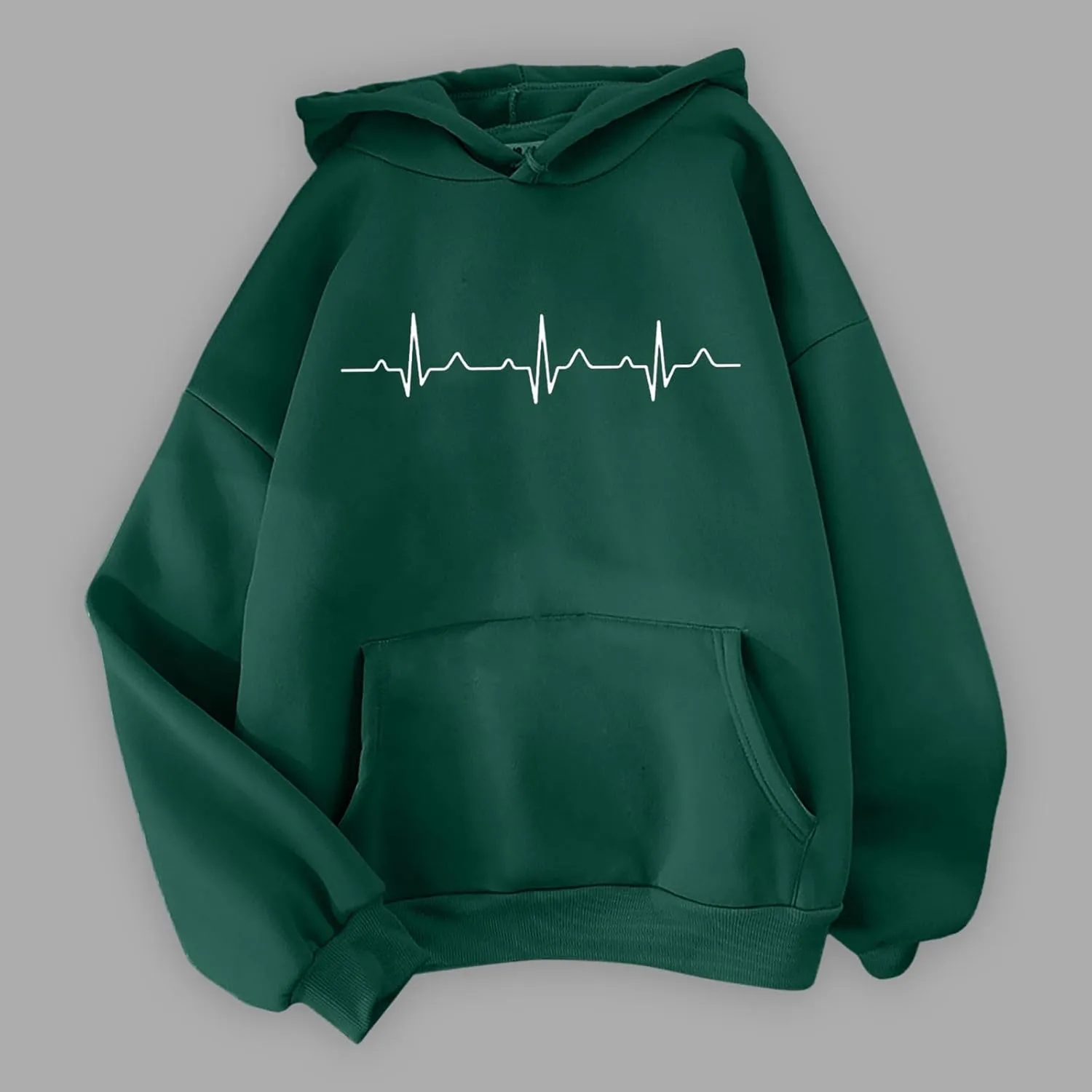 Women's Casual Hoodies Long Sleeve Women'S Heartbeat Pattern Printed Hoodie Hoodie Drawstring Loose Available in