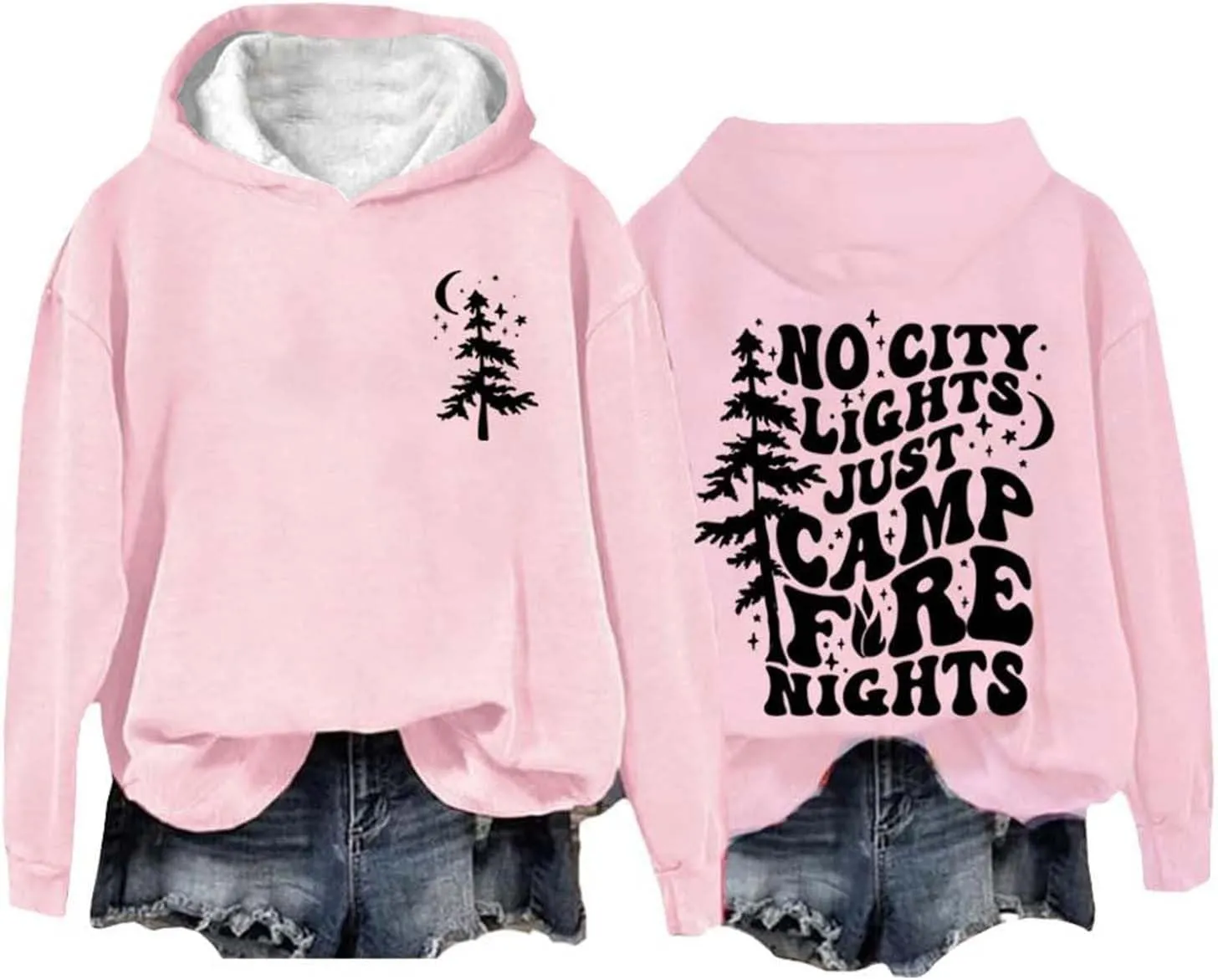 Women's Casual Hoodies Long Sleeve Women's Letter Print Long Sleeved Sweatshirt Casual Blouse Pullover Solid Color