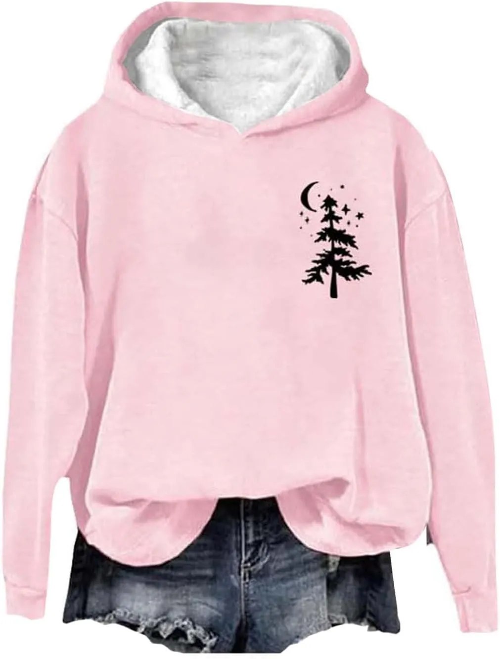 Women's Casual Hoodies Long Sleeve Women's Letter Print Long Sleeved Sweatshirt Casual Blouse Pullover Solid Color