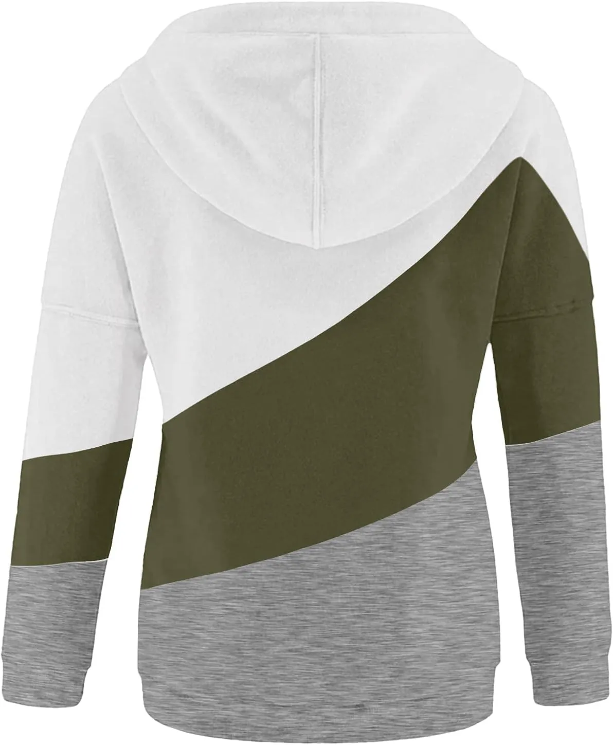 Womens Casual Hoodies Pullover Tops Drawstring Long Sleeve Color Block Hooded Sweatshirts Fall Clothes with Pocket