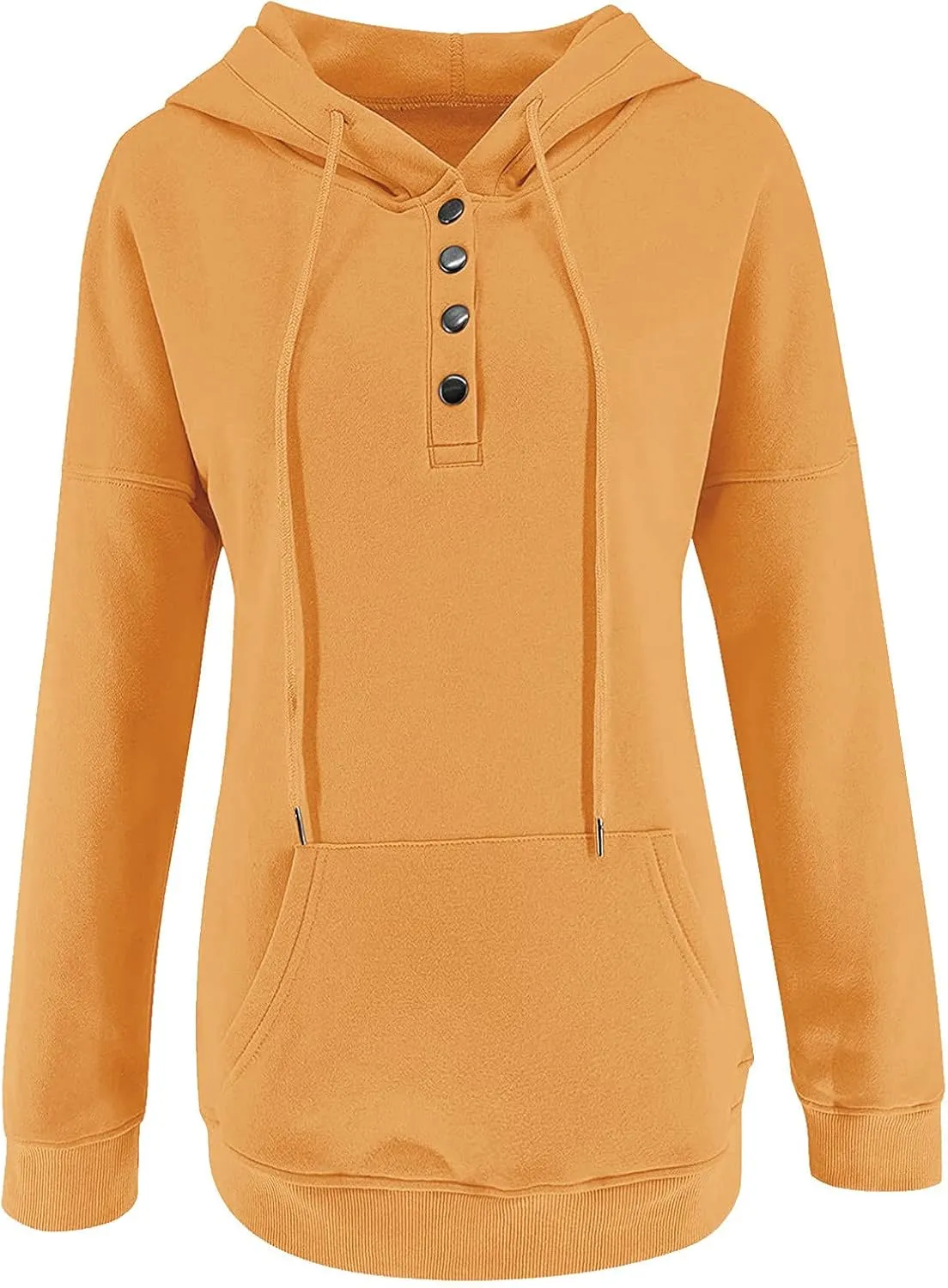 Womens Casual Hoodies Pullover Tops Drawstring Long Sleeve Color Block Hooded Sweatshirts Fall Clothes with Pocket
