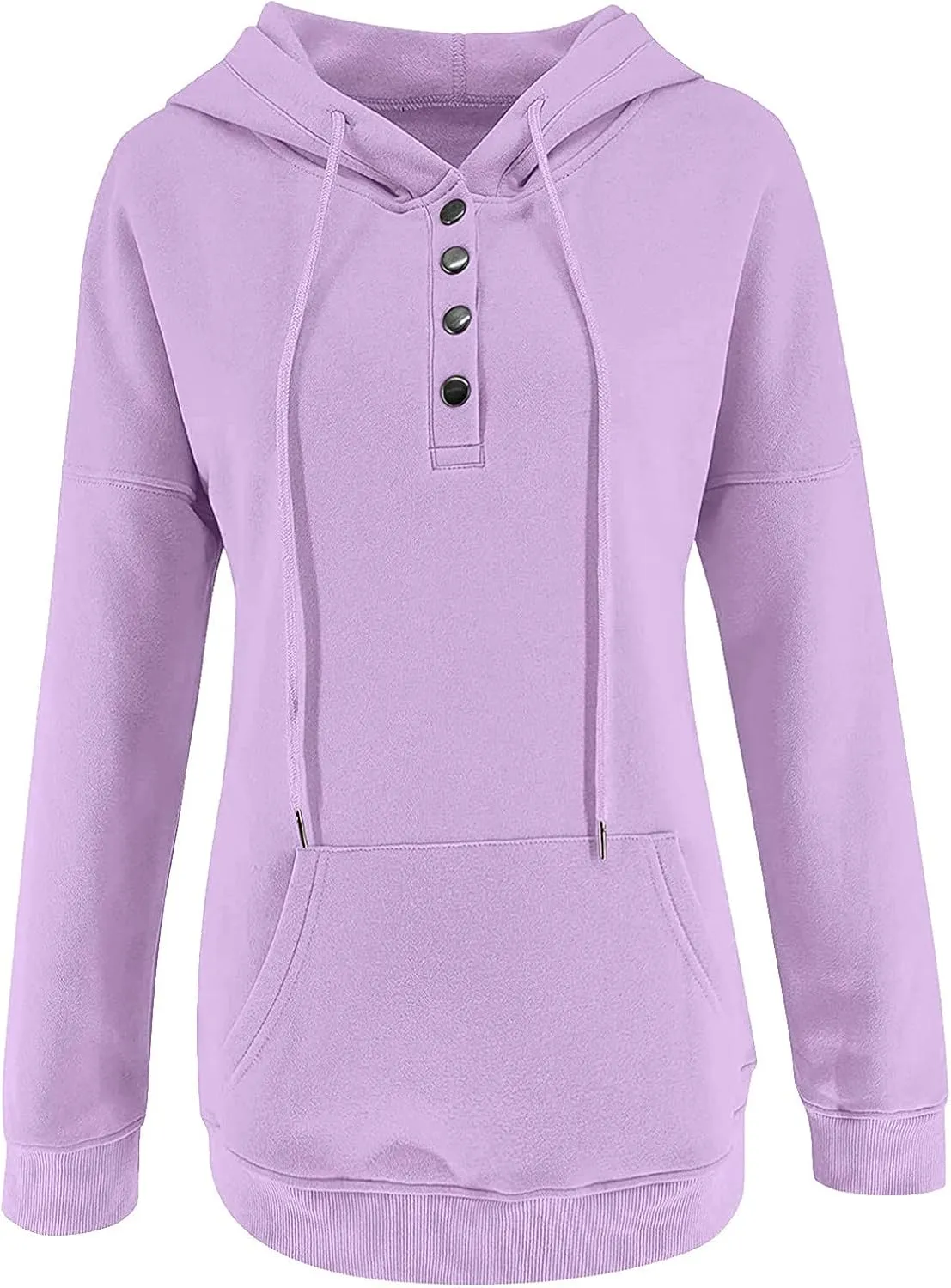 Womens Casual Hoodies Pullover Tops Drawstring Long Sleeve Color Block Hooded Sweatshirts Fall Clothes with Pocket