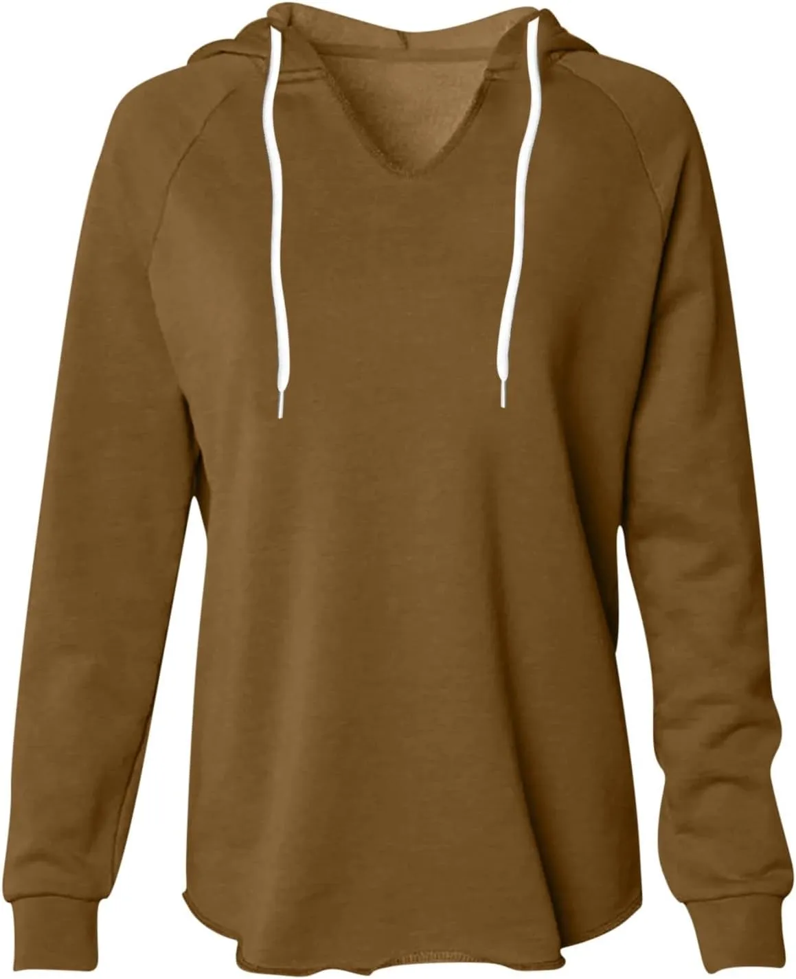 Women's Casual Hoodies V Neck Drawstring Hooded Sweatshirts Fashion Solid Color Lightweight Fall Pullover Shirt Tops