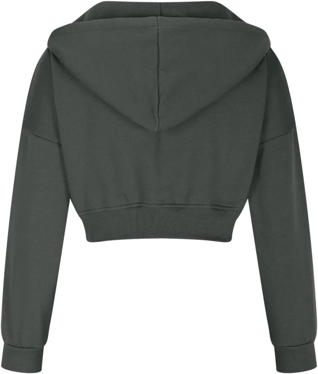 Womens Cropped Hoodies Zip Up Sweatshirts Fashion Teen Girls Y2k Clothes Workout Crop Tops Casual Long Sleeve Jackets