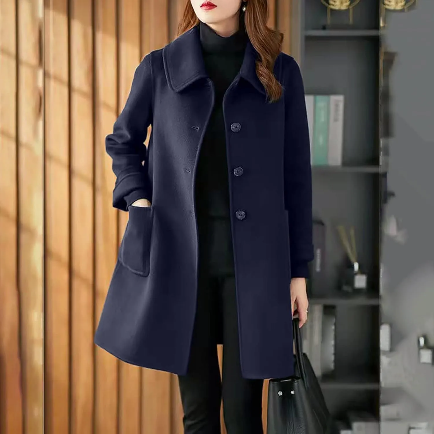 Women's Fall Trench Coat 2025,Casual Fashion Elegant Long Sleeve Outwear Plus Size Hooded With Pockets Jackets Y2k