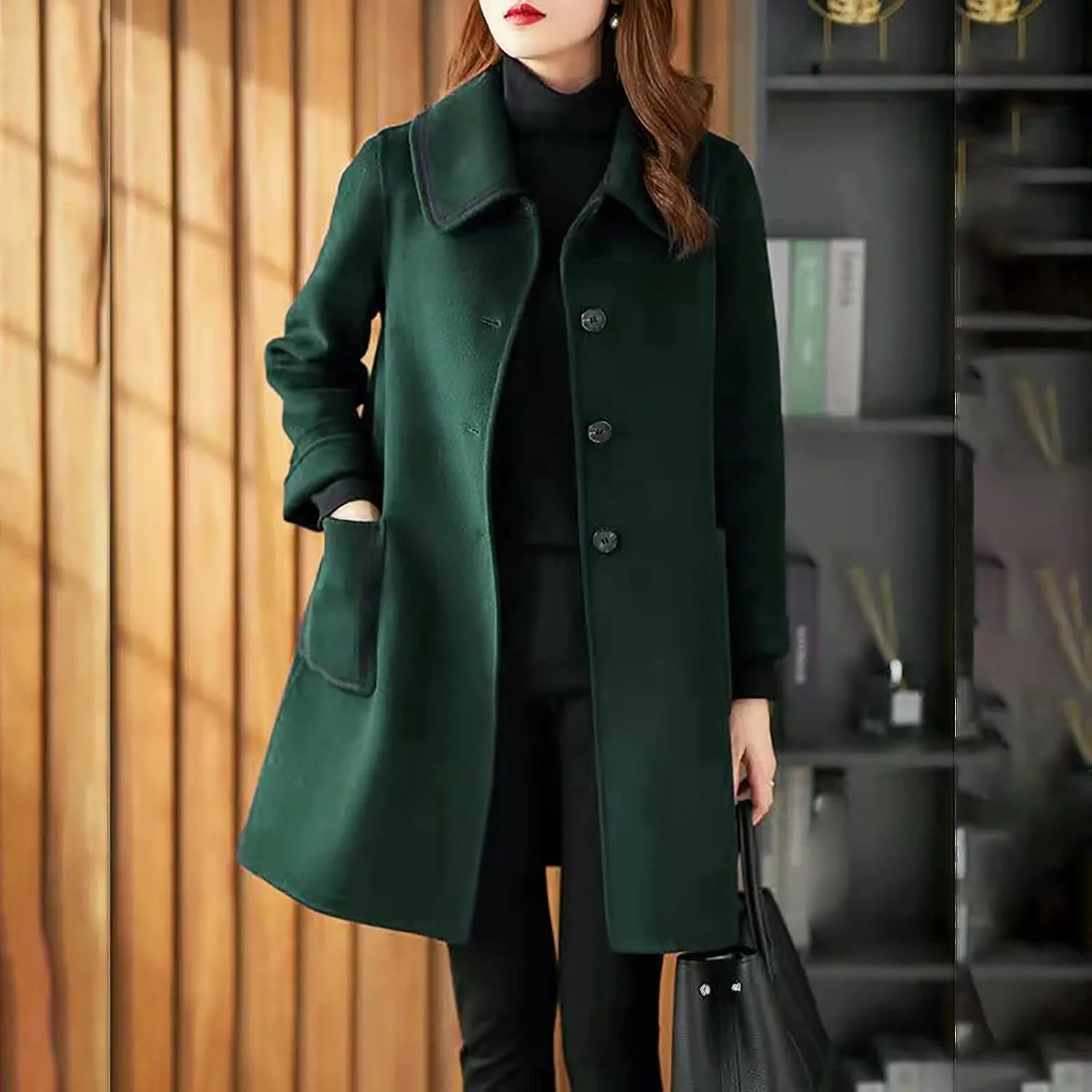 Women's Fall Trench Coat 2025,Casual Fashion Elegant Long Sleeve Outwear Plus Size Hooded With Pockets Jackets Y2k