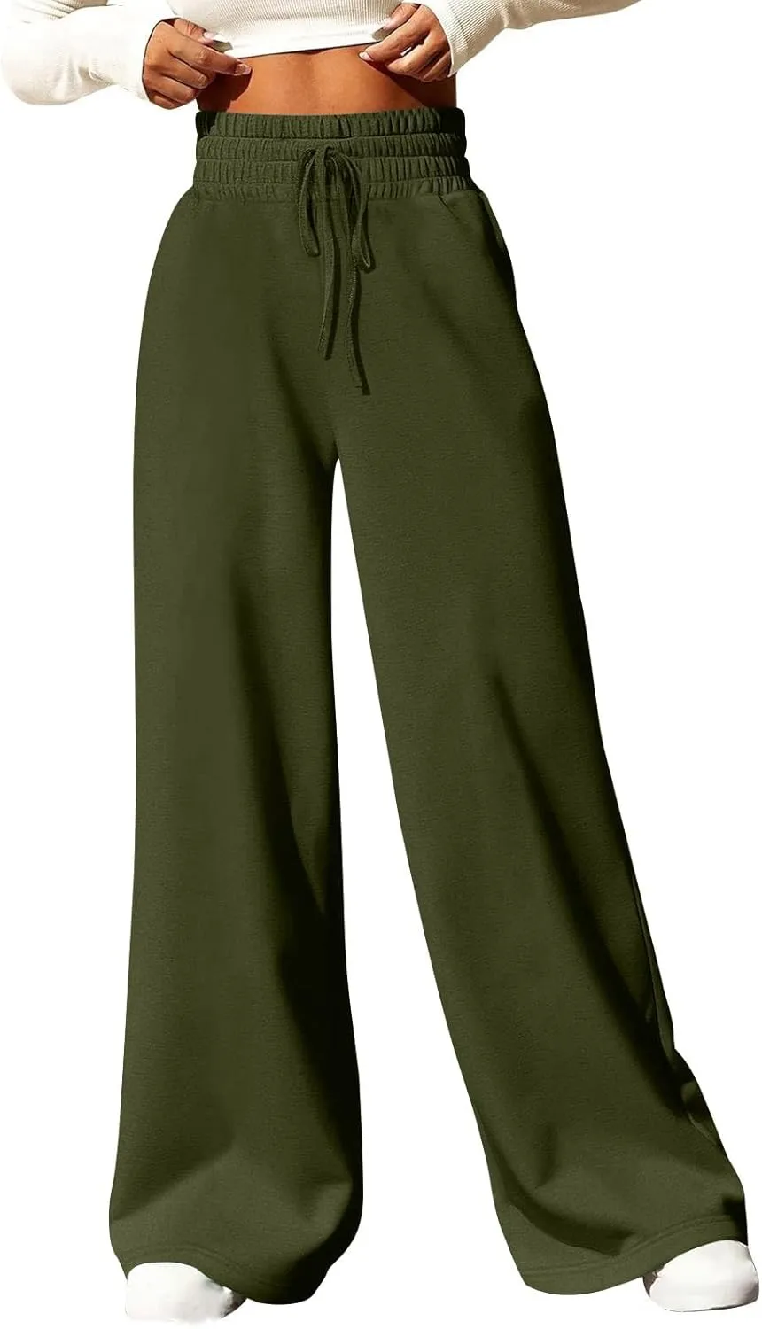 Womens High Cut Flared Wide Leg Trousers Pants Trousers Pants for Women Track Athletic Trousers Pants 2024