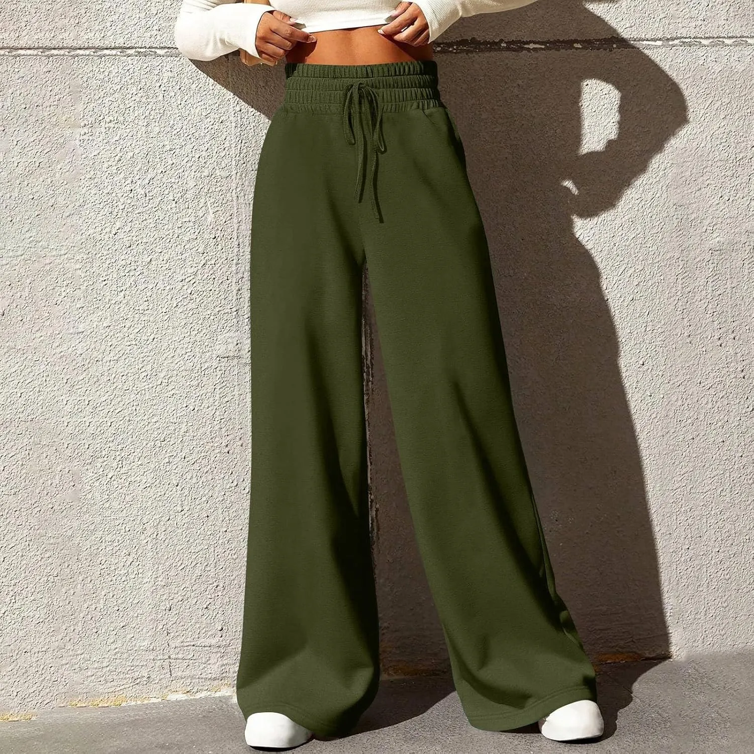 Womens High Cut Flared Wide Leg Trousers Pants Trousers Pants for Women Track Athletic Trousers Pants 2024