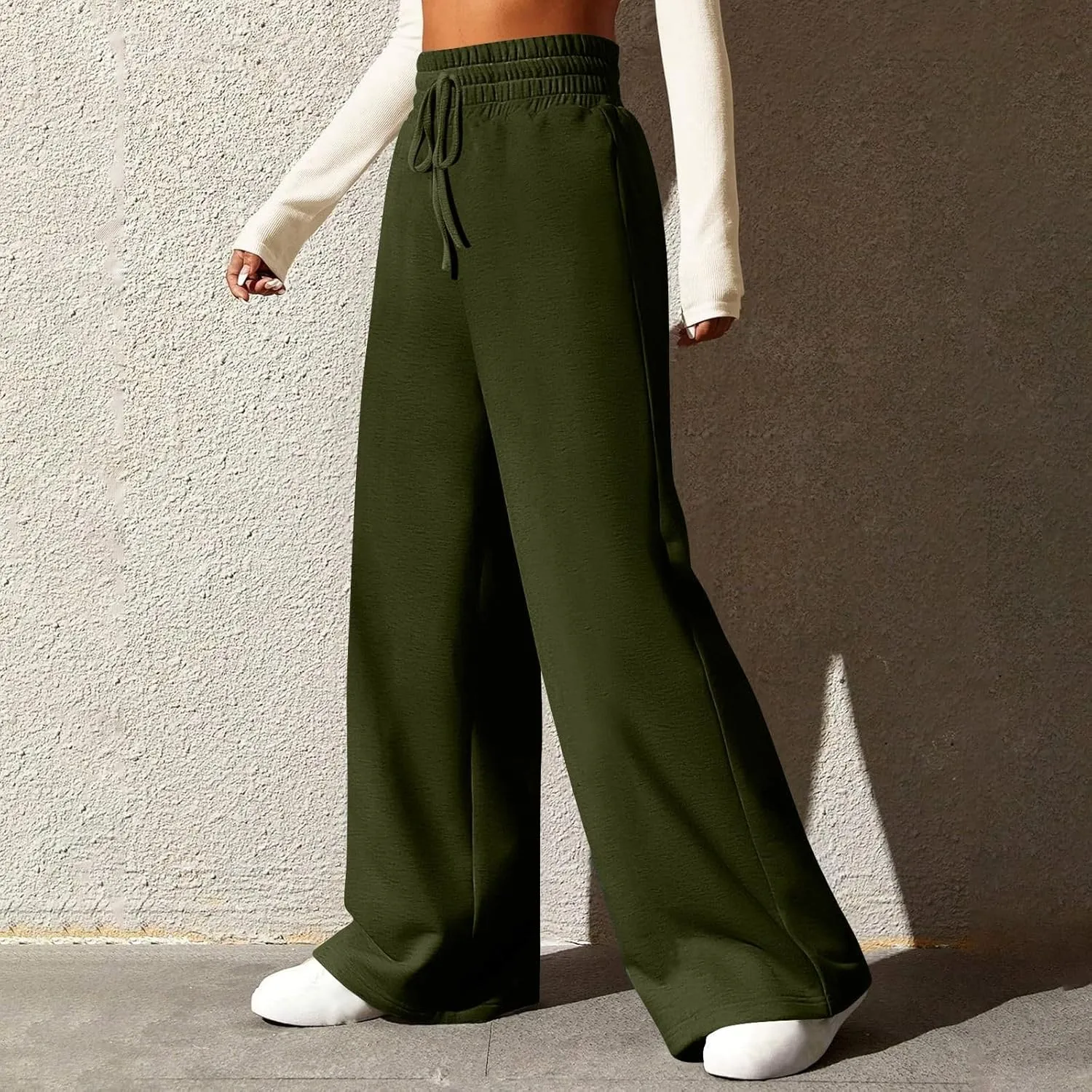 Womens High Cut Flared Wide Leg Trousers Pants Trousers Pants for Women Track Athletic Trousers Pants 2024