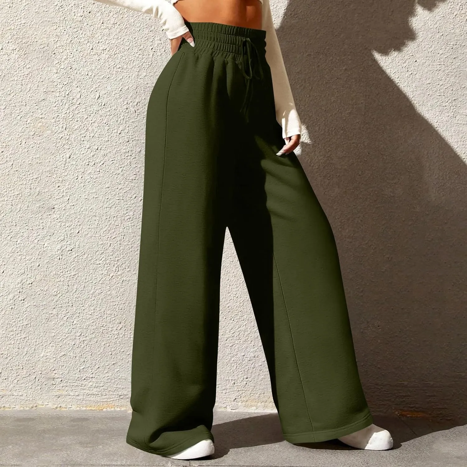 Womens High Cut Flared Wide Leg Trousers Pants Trousers Pants for Women Track Athletic Trousers Pants 2024