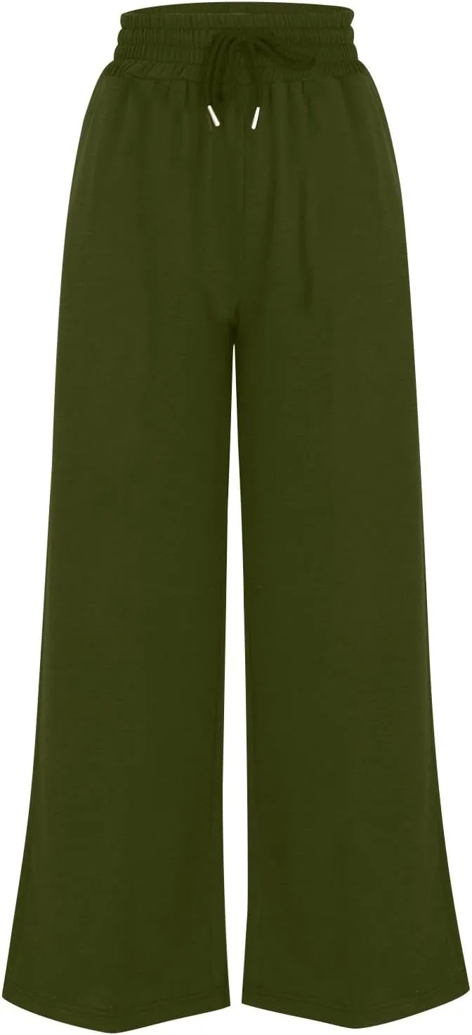 Womens High Cut Flared Wide Leg Trousers Pants Trousers Pants for Women Track Athletic Trousers Pants 2024
