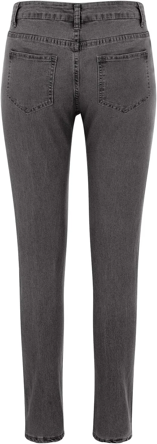 Women's High Waisted Jeans Casual Stretchy Skinny Straight Leg Bootcut Cropped Denim Pants Tapered Juniors Trousers
