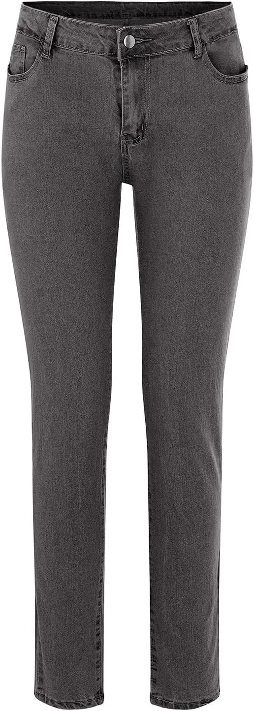 Women's High Waisted Jeans Casual Stretchy Skinny Straight Leg Bootcut Cropped Denim Pants Tapered Juniors Trousers