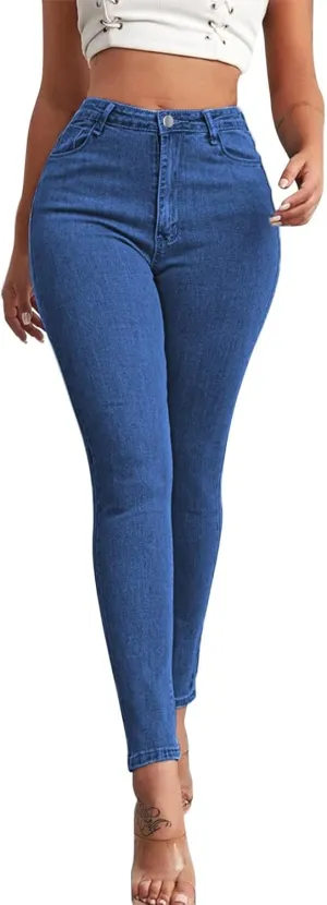 Women's Jeans High Waisted Stretchy Casual Skinny Straight Leg Cropped Denim Pants Bootcut Tapered Juniors Trouser