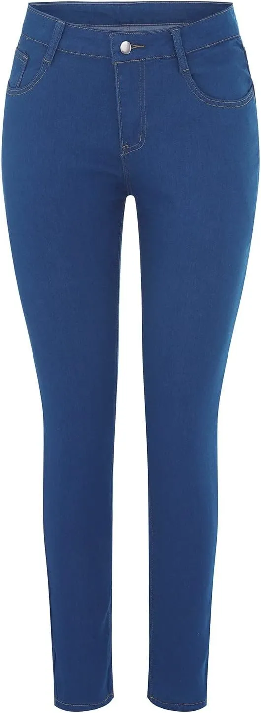 Women's Jeans High Waisted Stretchy Casual Skinny Straight Leg Cropped Denim Pants Bootcut Tapered Juniors Trouser