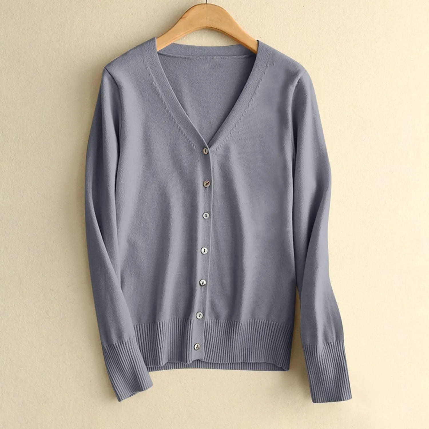 Womens Knit Cardigan Open Front Button Down Sweaters Solid V Neck Sweater 2025 Soft Warm Cardigan Cable Knit Cardigan
