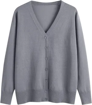 Womens Knit Cardigan Open Front Button Down Sweaters Solid V Neck Sweater 2025 Soft Warm Cardigan Cable Knit Cardigan