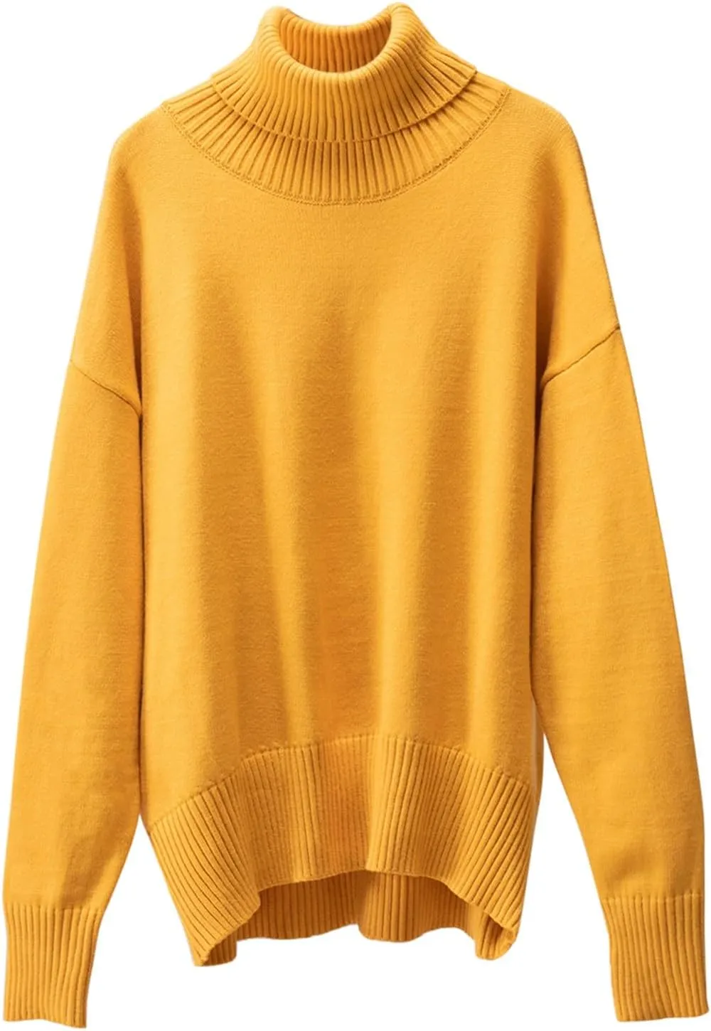 Women's Knitted Sweater 2024 Casual Long Sleeve Turtleneck Top Oversized Winter Outfits Fashion Solid Color Pullovers