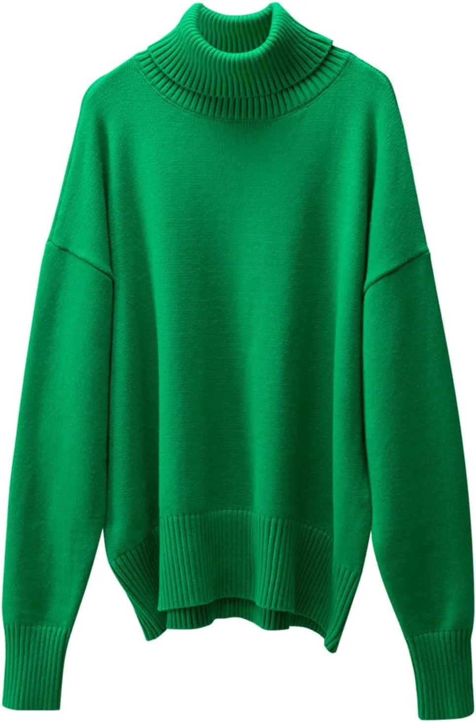 Women's Knitted Sweater 2024 Casual Long Sleeve Turtleneck Top Oversized Winter Outfits Fashion Solid Color Pullovers