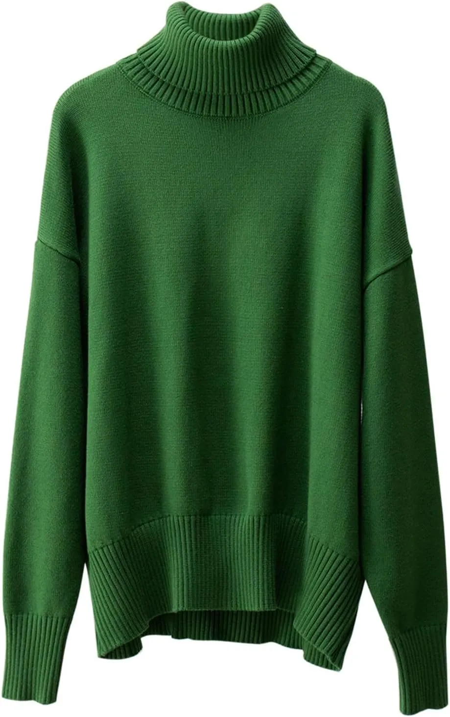 Women's Knitted Sweater 2024 Casual Long Sleeve Turtleneck Top Oversized Winter Outfits Fashion Solid Color Pullovers