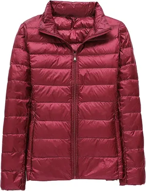 Women's Long Winter Down Coat Womens Lightweight Oversized Long Sleeve Zip Water Jacket Pockets Baggy Short Down