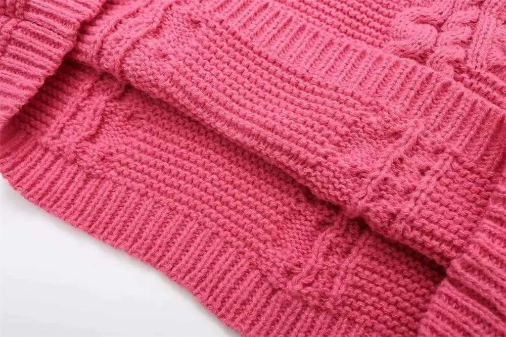 Women's Oversized Cable Knit Sweaters, Fall Casual Loose Long Sleeve Chunky Knitted Pullover Sweater Tops