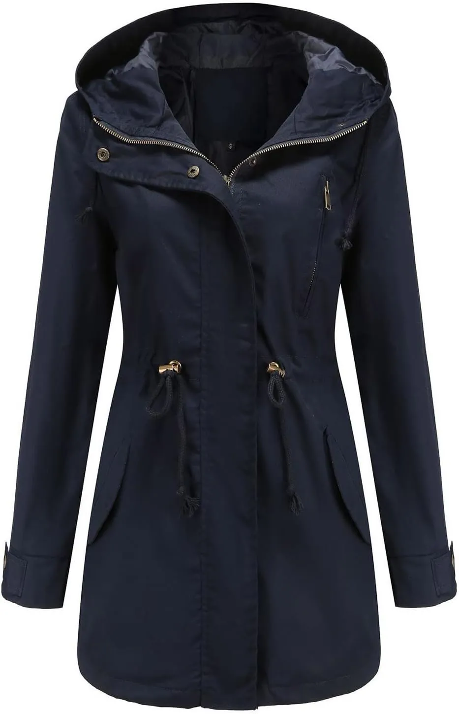 Women's Oversized Notched Collar Wool Blend Single Breast Midi Long Trench Coat