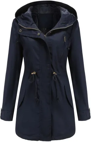 Women's Oversized Notched Collar Wool Blend Single Breast Midi Long Trench Coat