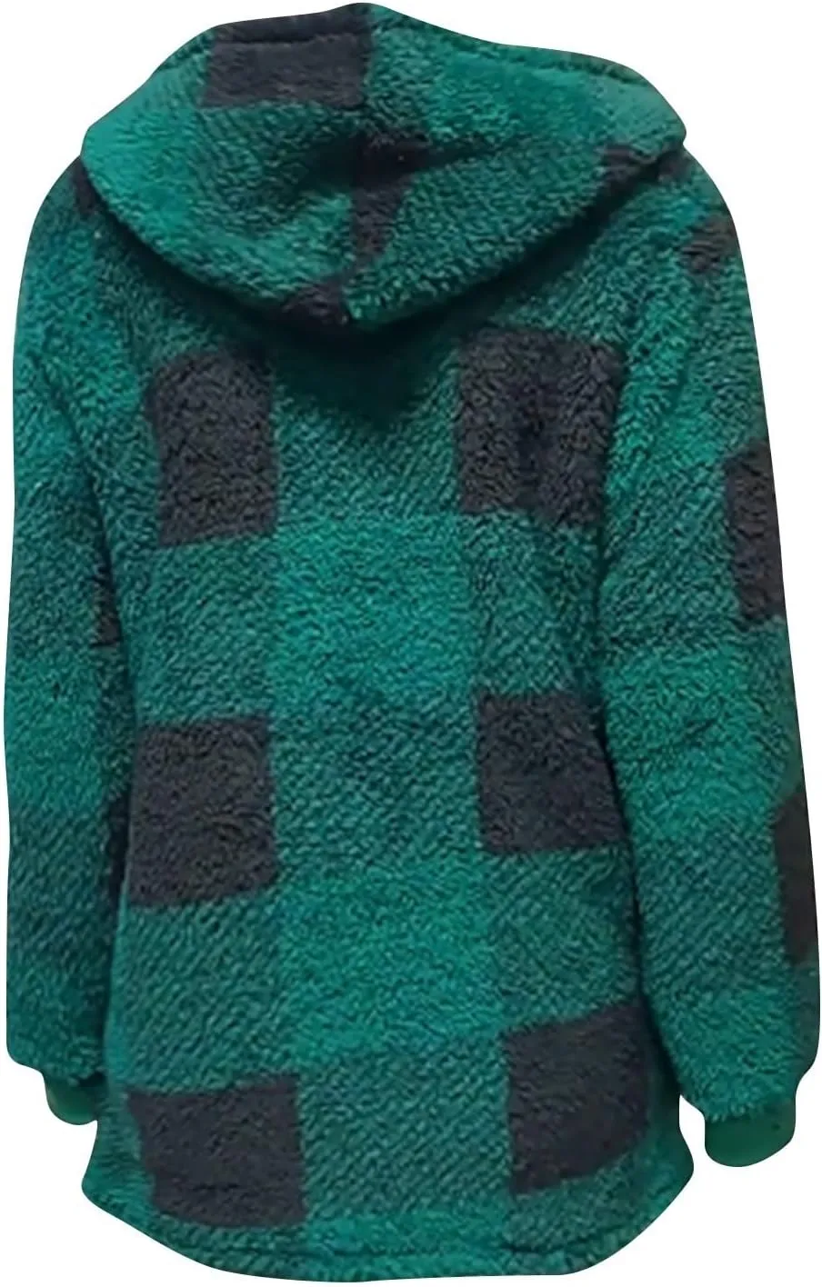 Womens Plaid Flannel Fleece Jackets Fall Winter Sherpa Shackets Long Sleeve Button Down Coats Shirt Casual Jacket