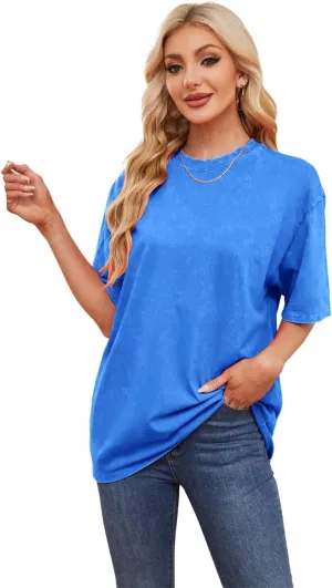 Womens Short Sleeve T-Shirts 100% Cotton Loose Fit