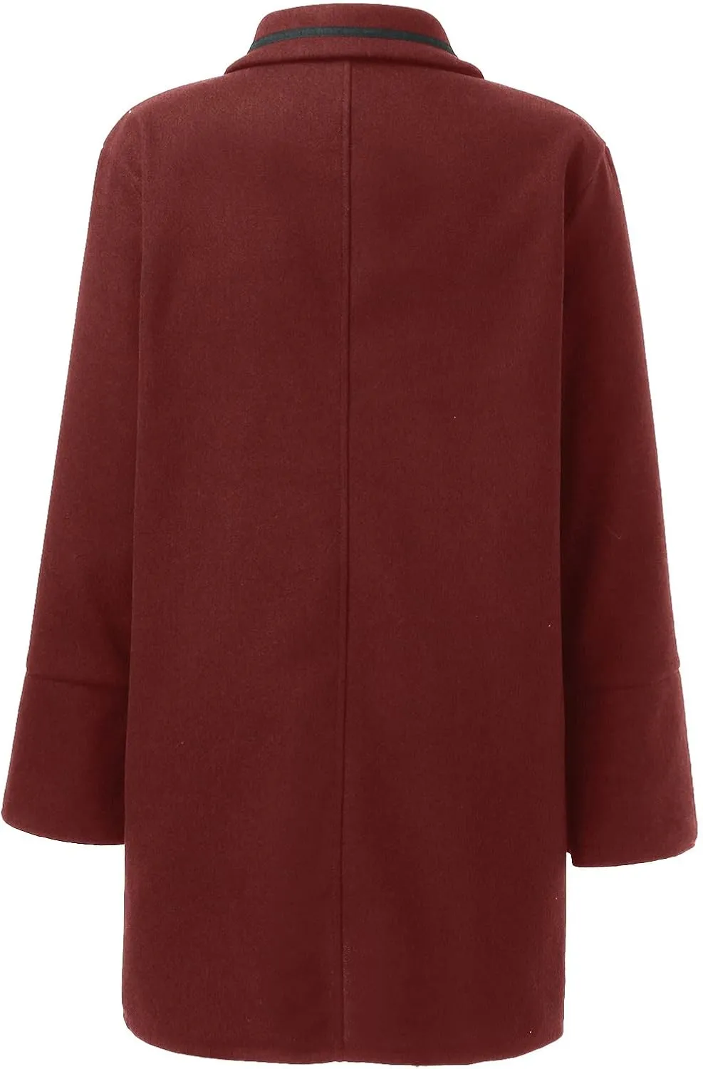 Womens Single Breasted Casual Trench Coat Long Sleeve Buuton Down Lapel Neck Elegant Outwear with Pockets Winter