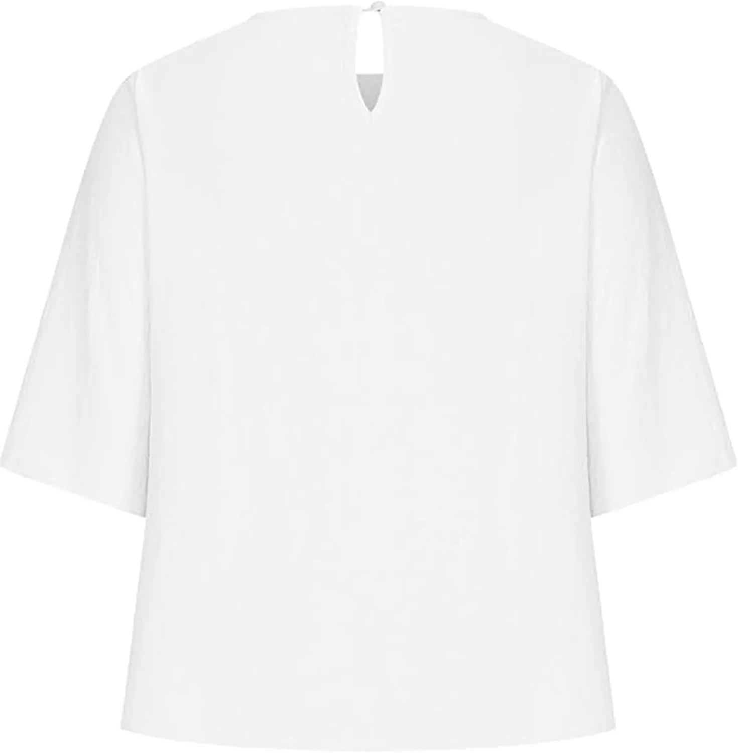 Womens Summer Cotton Linen Half Sleeve Shirt Crewneck Loose Fit Solid Oversized Basic Tee Blouse Tops