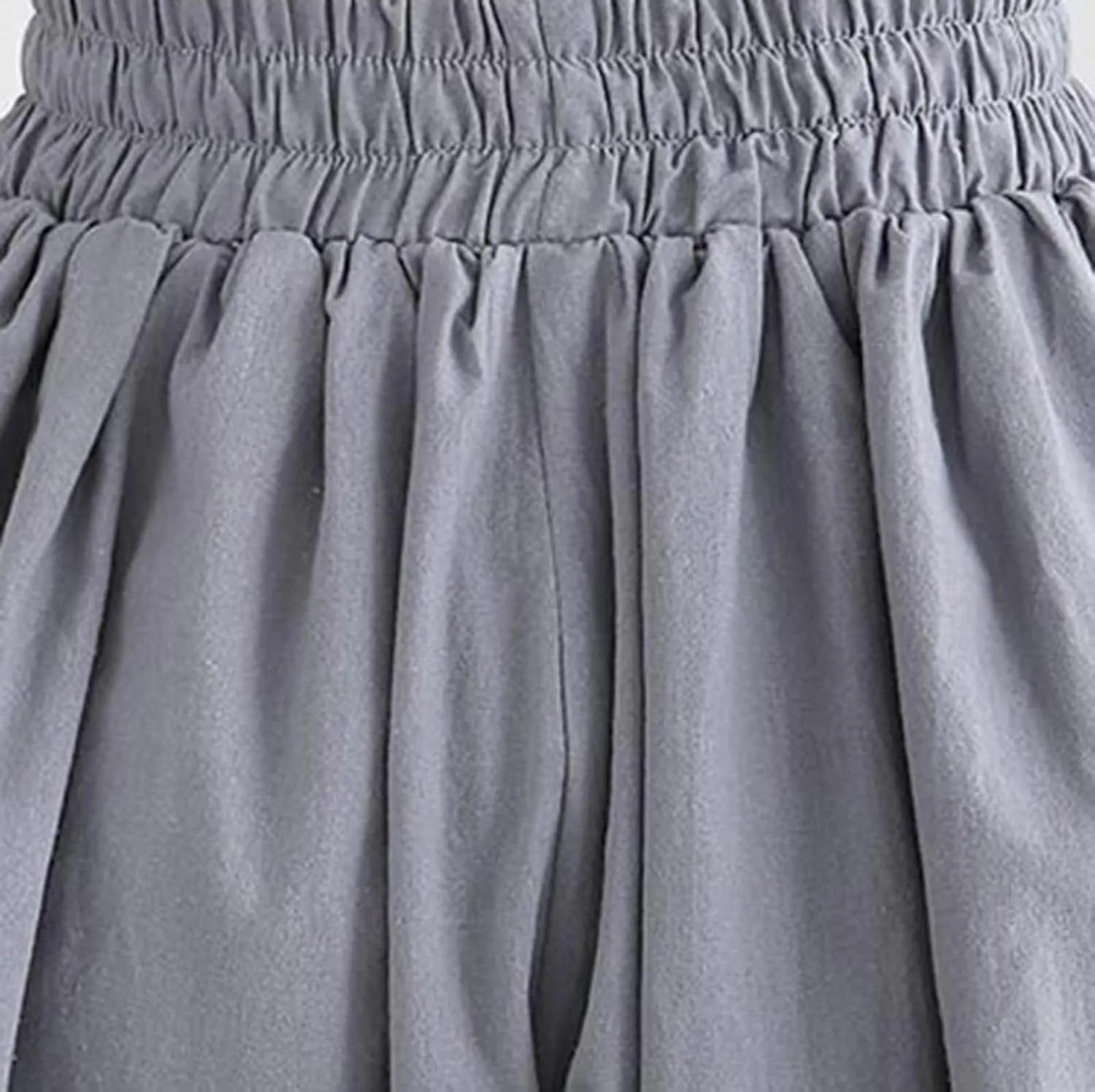 Women's Wide Leg Shorts Lightweight Comfy Chiffon High Waisted Drawstring Loose Solid Summer Beach Vacation Short Pant
