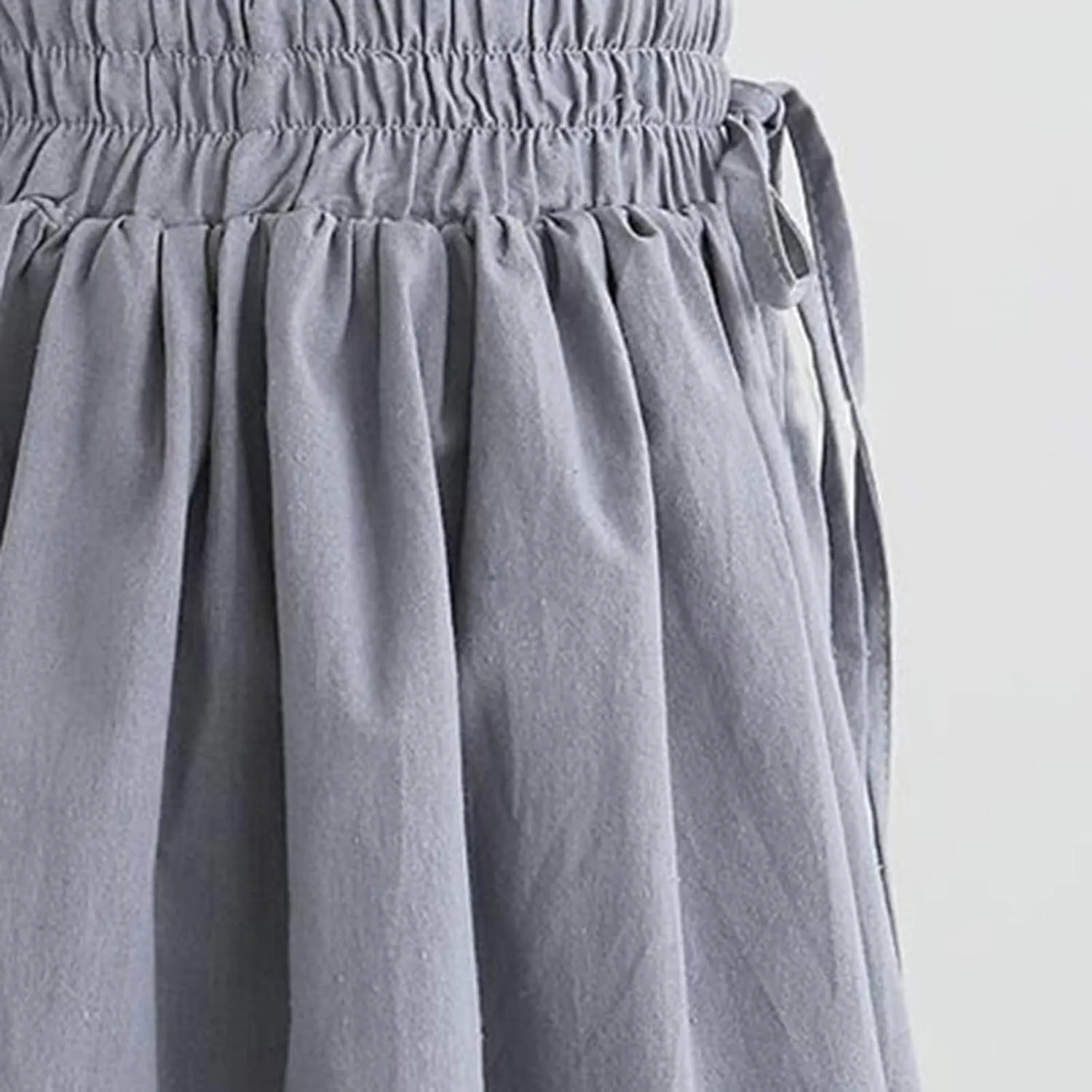 Women's Wide Leg Shorts Lightweight Comfy Chiffon High Waisted Drawstring Loose Solid Summer Beach Vacation Short Pant