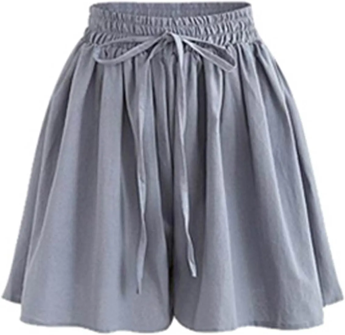 Women's Wide Leg Shorts Lightweight Comfy Chiffon High Waisted Drawstring Loose Solid Summer Beach Vacation Short Pant