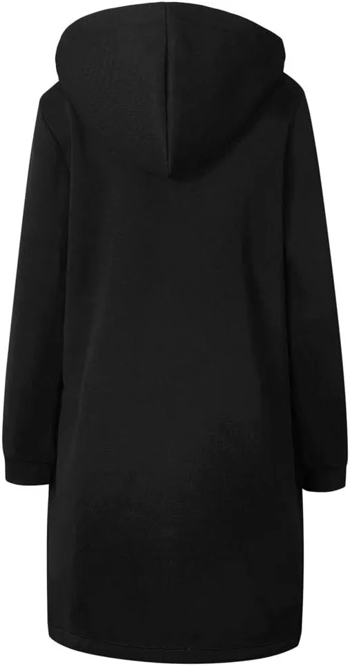 Womens Zip Up Long Sleeve Fleece Jackets Hoodies Sweatshirt 2024 Fall Fashion Outfits Winter Clothes Long Coats
