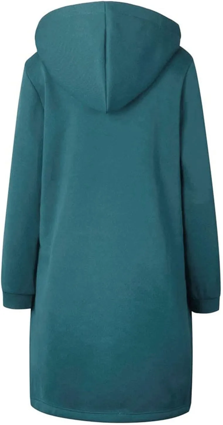 Womens Zip Up Long Sleeve Fleece Jackets Hoodies Sweatshirt 2024 Fall Fashion Outfits Winter Clothes Long Coats