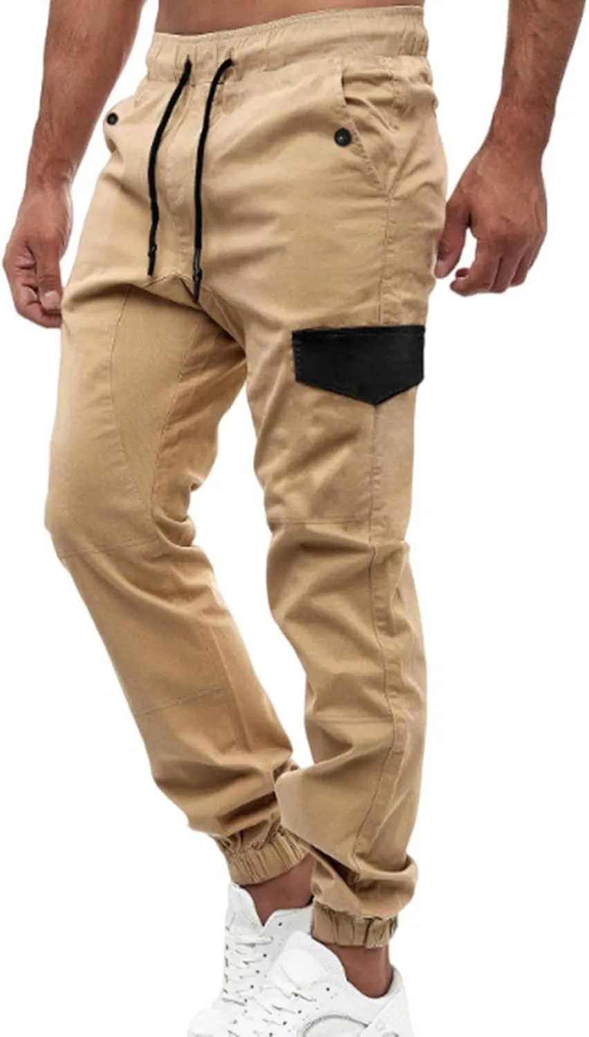 Work Cargo Pants for Men Men's Casual Waisted Multi Pocket Solid Color Pants Men's Pantalones De Cargo para Hombres