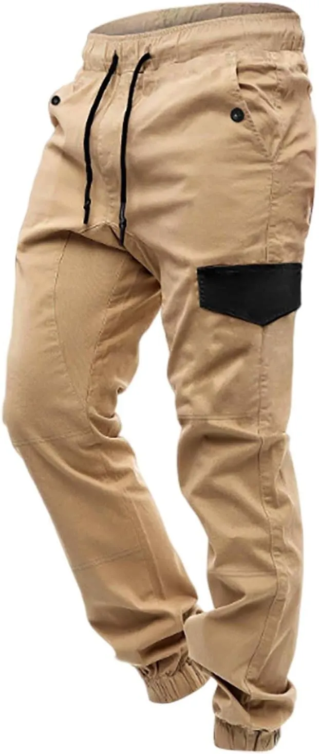 Work Cargo Pants for Men Men's Casual Waisted Multi Pocket Solid Color Pants Men's Pantalones De Cargo para Hombres