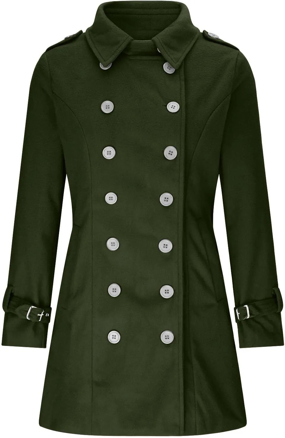 yardsong Pea Coats for Women Fashion Dressy Double Breasted Long Sleeve Trench Coats Open Front Lapel Collar Work Jackets