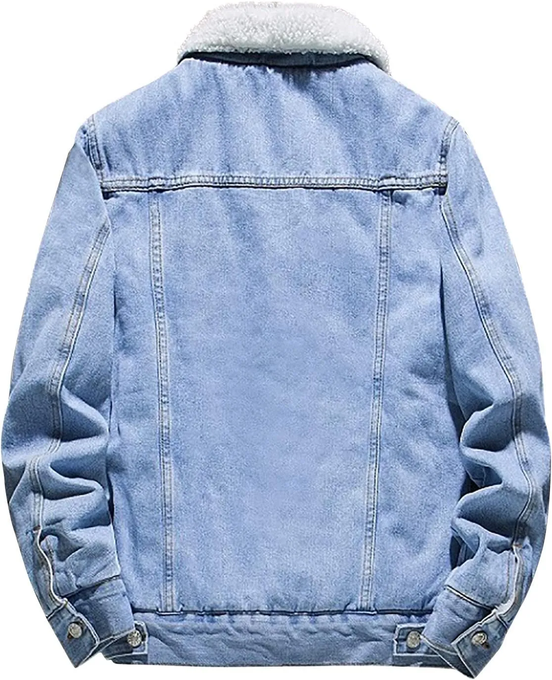 Ymosrh Mens Jackets Men's Winter Lined Denim Jacket Windbreaker Trucker Wool Coats