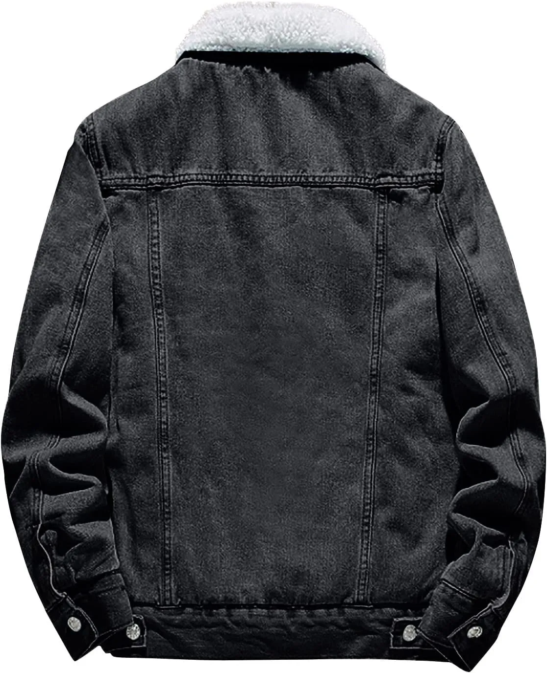 Ymosrh Mens Jackets Men's Winter Lined Denim Jacket Windbreaker Trucker Wool Coats