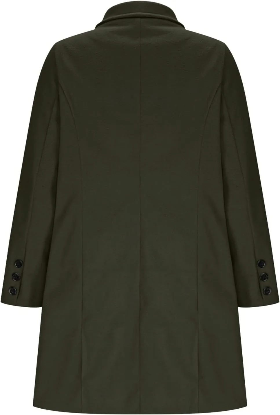 YRAETENM Women's Winter Wool Coats Elegant Notched Lapel Double Breasted Pea Coats Classic Mid-Length Trench Coats Jackets