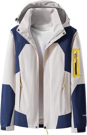Zkuisw Plus Size Raincoat Women Waterproof Rain Jacket Packable Outdoor Hooded Windbreaker Hiking Travel Trench Coat